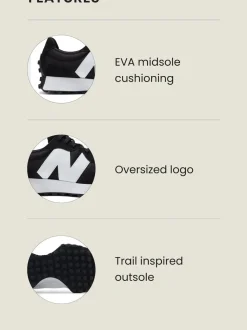 New Balance White/Black Mens 327 Trainers