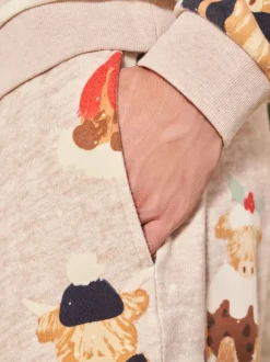 Oatmeal Hamish The Highland Cow Matching Family Christmas Pyjamas