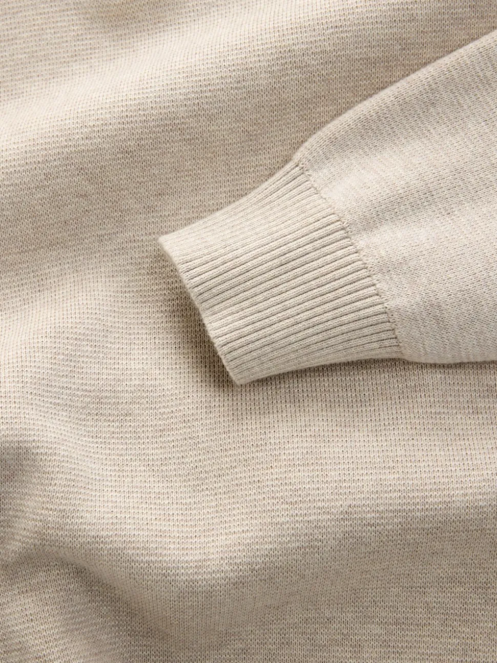 Oatmeal Plain N.Premium Regular Fit 100% Cotton Premium Quarter Zip Jumper
