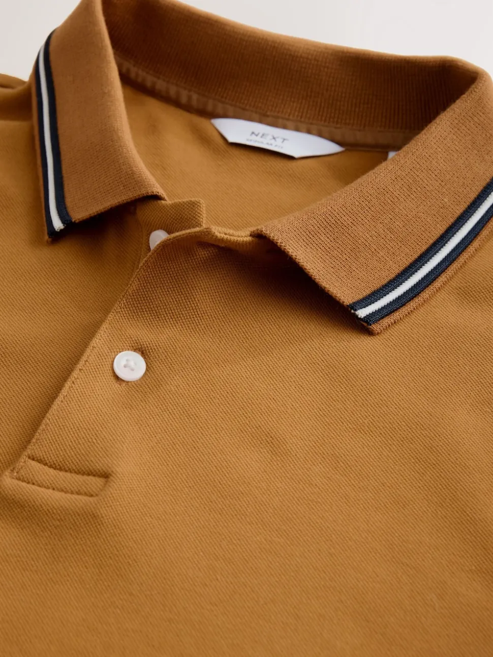 Ochre Yellow Regular Fit Short Sleeve Tipped Polo Shirt