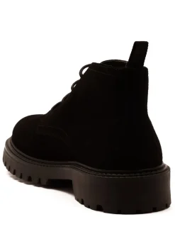 Off The Hook Black Axel Suede Chukka Ankle Lace-Up Black Boots
