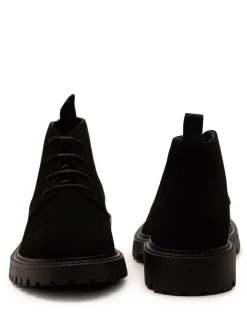 Off The Hook Black Axel Suede Chukka Ankle Lace-Up Black Boots