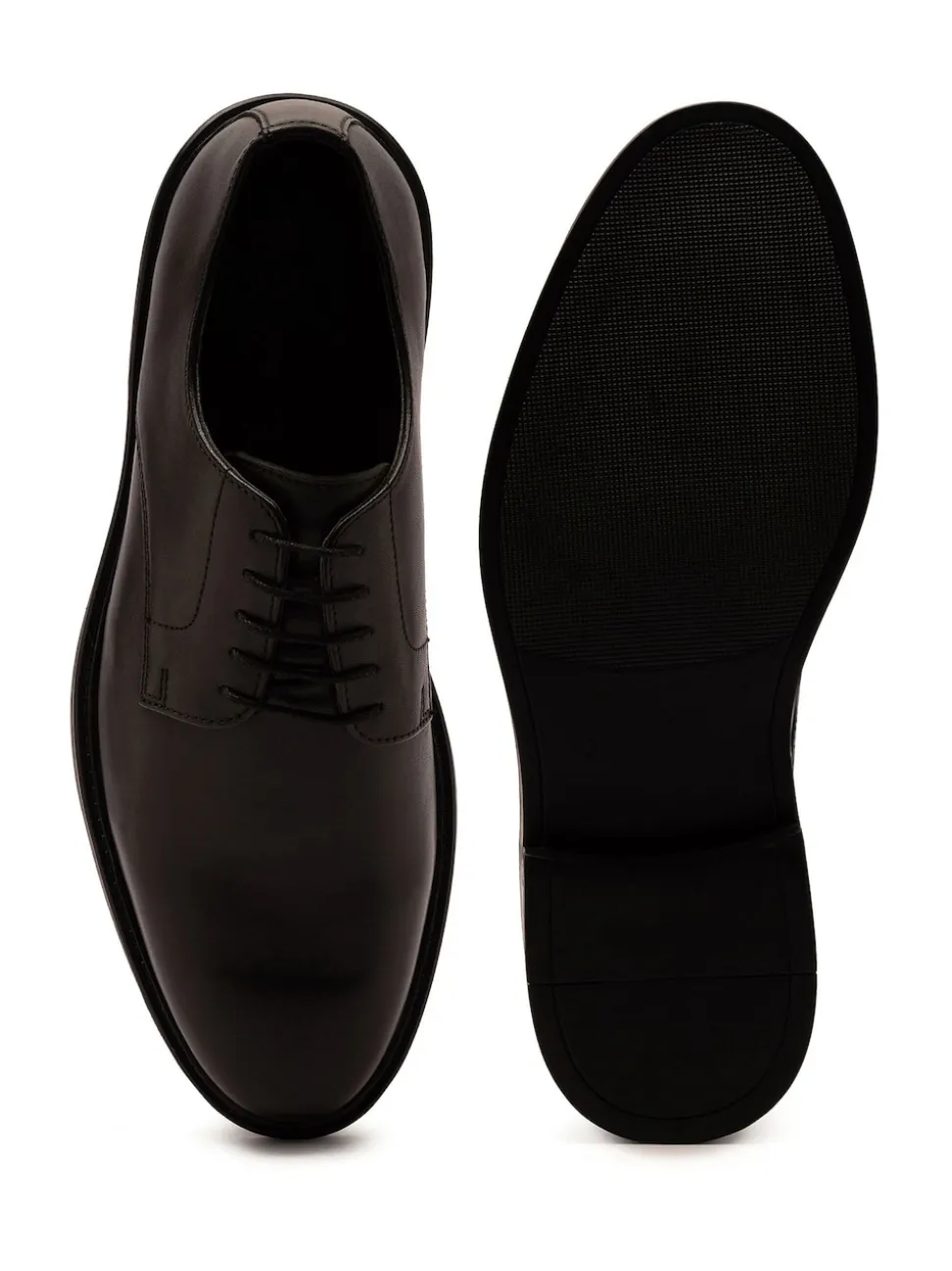 Off The Hook Black Bourne Leather Lace-Up Derby Shoes