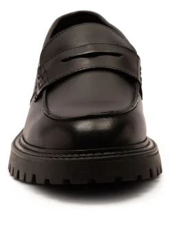 Off The Hook Black Bowie Leather Elevated Loafers
