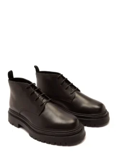 Off The Hook Black Hardrock Leather Lace-Up Chukka Ankle Boots