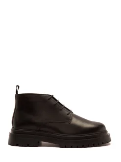 Off The Hook Black Hardrock Leather Lace-Up Chukka Ankle Boots
