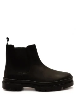 Off The Hook Black Harrison Slip On Chelsea Leather Boots