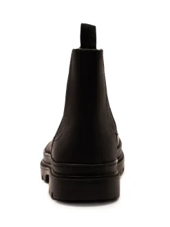 Off The Hook Black Harrison Slip On Chelsea Leather Boots
