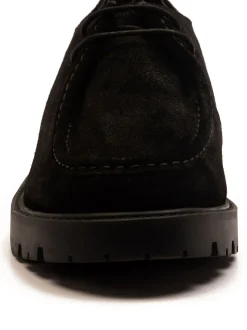 Off The Hook Black Jovi Casual Lace-Up Suede Leather Boat Shoes