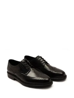 Off The Hook Black Leon Leather Lace-Up Shoes