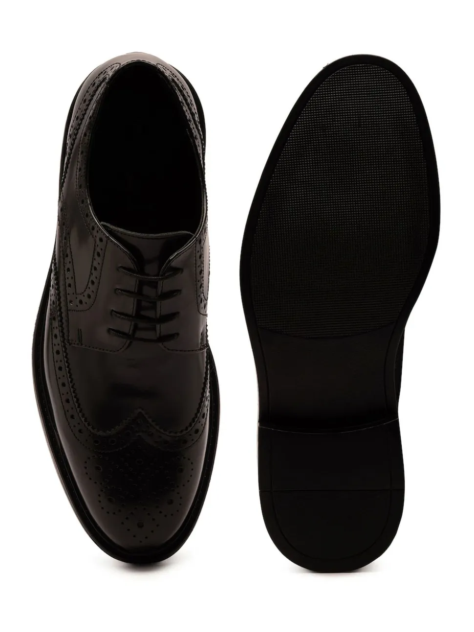 Off The Hook Black Leon Leather Lace-Up Shoes