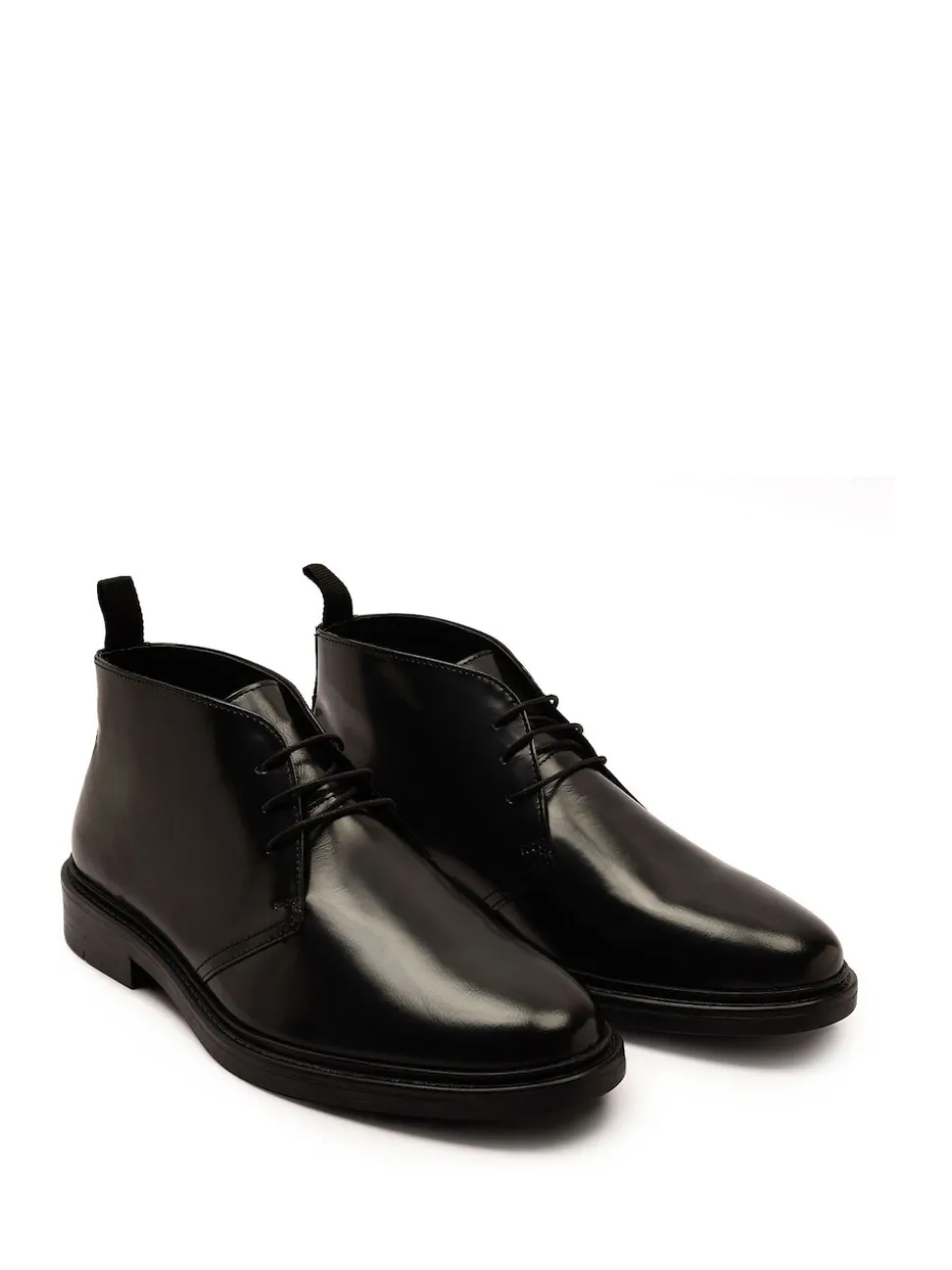 Off The Hook Black Loki Black Leather Lace-Up Boots