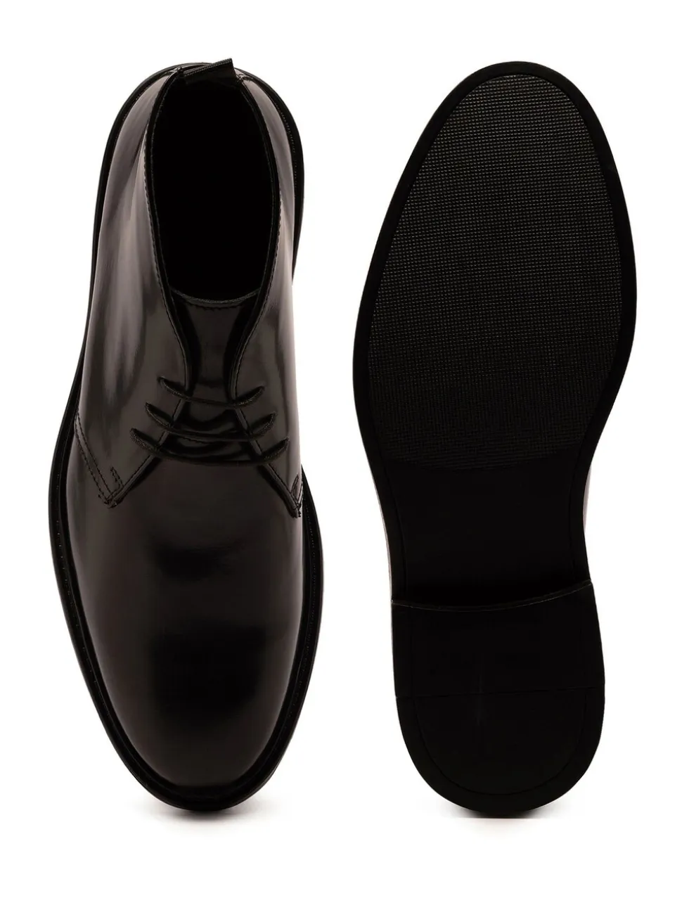 Off The Hook Black Loki Black Leather Lace-Up Boots