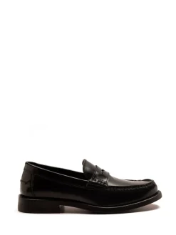 Off The Hook Black Monro Loafer Formal Casual Slip-On Leather Shoes