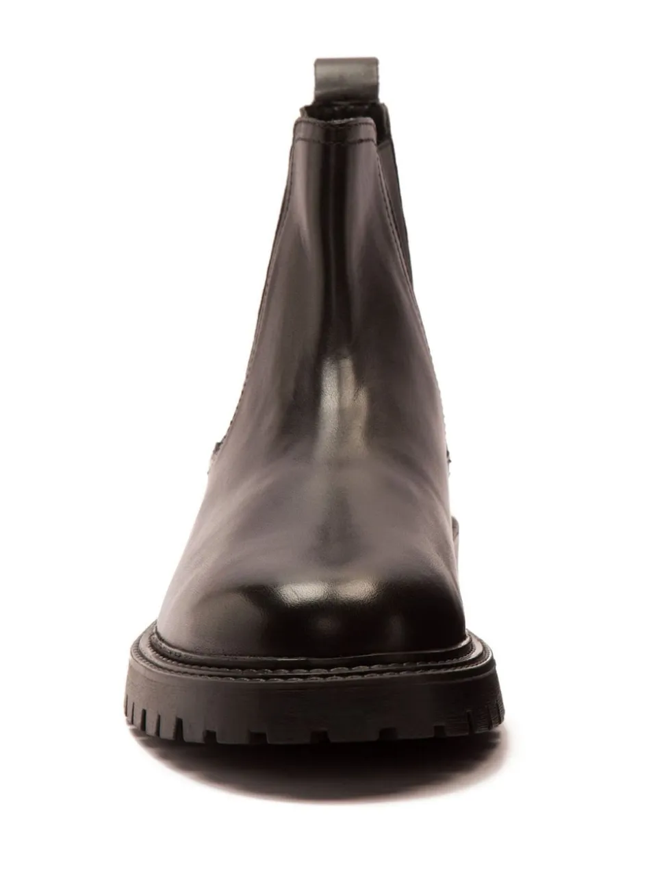 Off The Hook Black Ozzy High Heel Leather Ankle Chelsea Boots