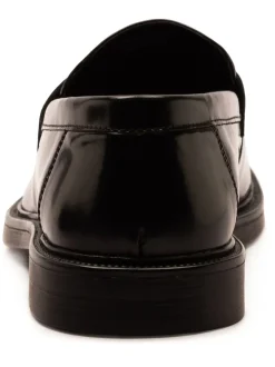 Off The Hook Black Perry Loafer Smooth Leather Shoes