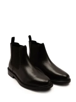 Off The Hook Black Torrance Leather Slip-On Chelsea Boots