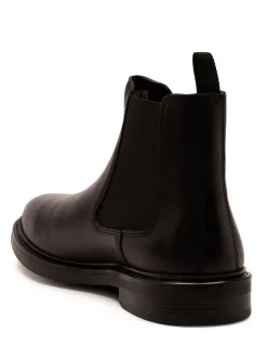 Off The Hook Black Torrance Leather Slip-On Chelsea Boots