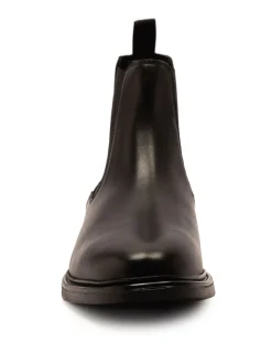 Off The Hook Black Torrance Leather Slip-On Chelsea Boots