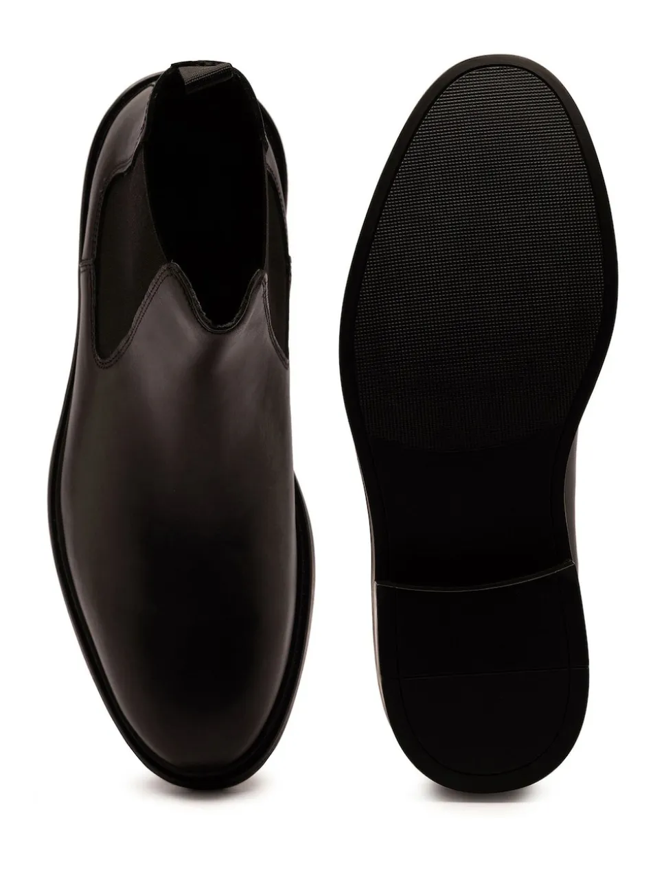 Off The Hook Black Torrance Leather Slip-On Chelsea Boots