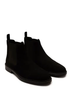Off The Hook Black Torrance Suede Leather Slip-On Chelsea Boots