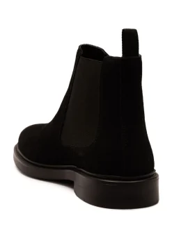 Off The Hook Black Torrance Suede Leather Slip-On Chelsea Boots