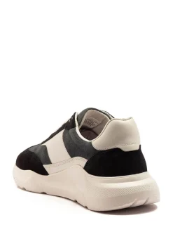 Off The Hook Blue Collins Casual Lace-Up Leather Trainers