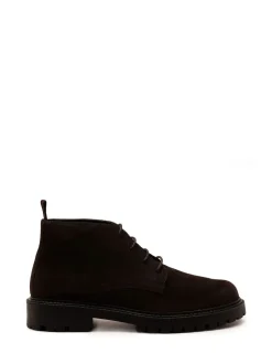 Off The Hook Brown Axel Suede Chukka Ankle Lace Up Boots
