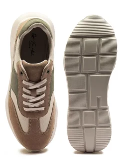 Off The Hook Brown Collins Casual Lace-Up Leather Trainers