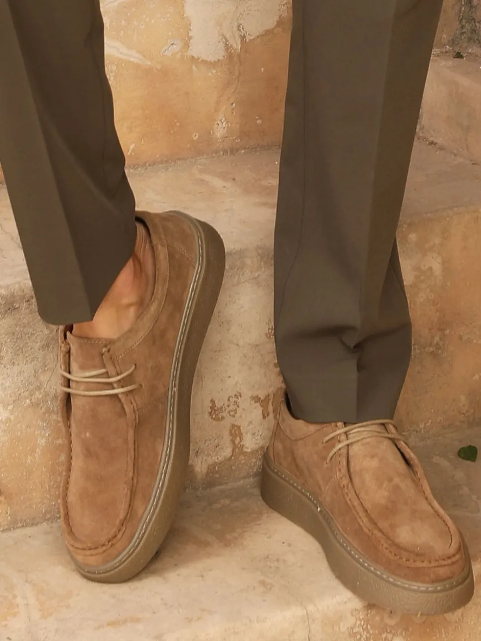 Off The Hook Brown Els Suede Leather Casual Lace-Up Boat Shoes