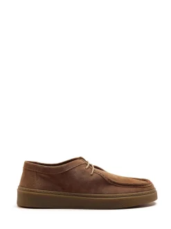 Off The Hook Brown Els Suede Leather Casual Lace-Up Boat Shoes