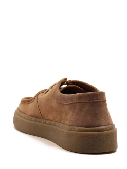 Off The Hook Brown Els Suede Leather Casual Lace-Up Boat Shoes