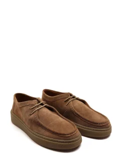 Off The Hook Brown Els Suede Leather Casual Lace-Up Boat Shoes
