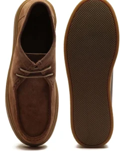 Off The Hook Brown Els Suede Leather Casual Lace-Up Boat Shoes