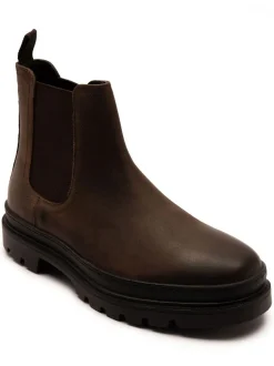 Off The Hook Brown Harrison Slip On Chelsea Leather Boots