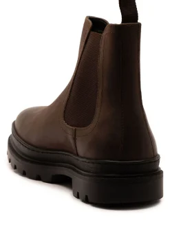 Off The Hook Brown Harrison Slip On Chelsea Leather Boots