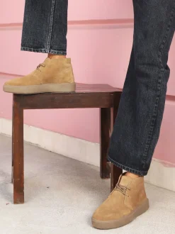 Off The Hook Brown Jethro Suede Leather Casual Lace-Up Chukka Boots