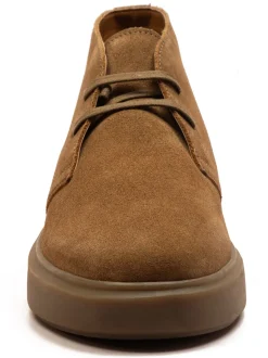 Off The Hook Brown Jethro Suede Leather Casual Lace-Up Chukka Boots
