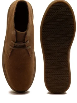 Off The Hook Brown Jethro Suede Leather Casual Lace-Up Chukka Boots