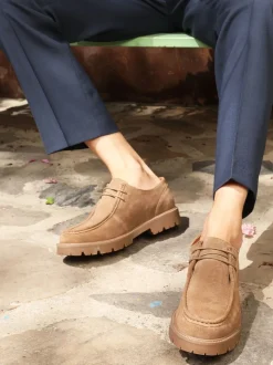 Off The Hook Brown Jovi Casual Lace-Up Suede Leather Boat Shoes