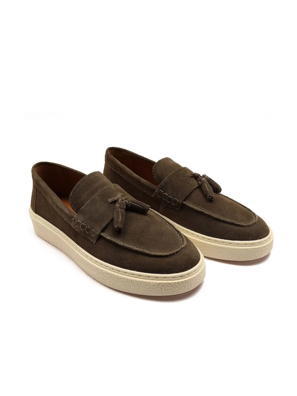 Off The Hook Green Rory Loafers Tassel Casual Slip On Suede Leather Shoes