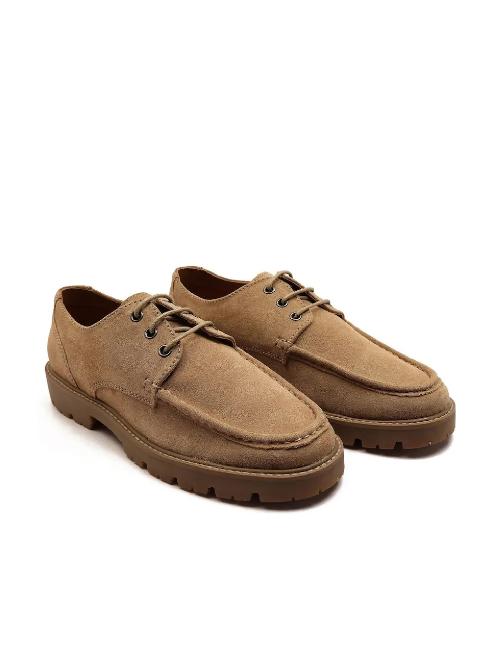 Off The Hook Light Brown Harvey Suede Leather Casual Lace-Up Boat Shoes