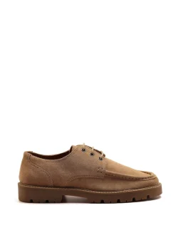 Off The Hook Light Brown Harvey Suede Leather Casual Lace-Up Boat Shoes