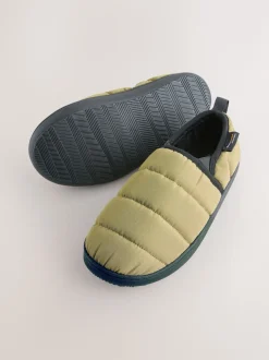 Olive Codura Quilted Slippers