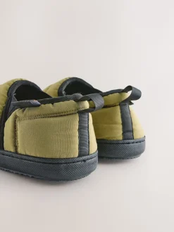 Olive Codura Quilted Slippers