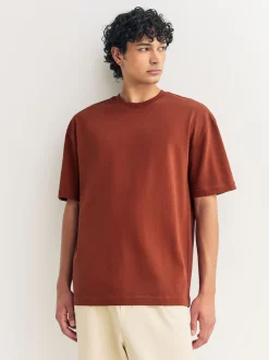Olive Green /Ice Grey/Orange Rust Relaxed Fit Heavyweight T-Shirts 3 Pack