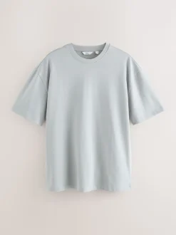 Olive Green /Ice Grey/Orange Rust Relaxed Fit Heavyweight T-Shirts 3 Pack