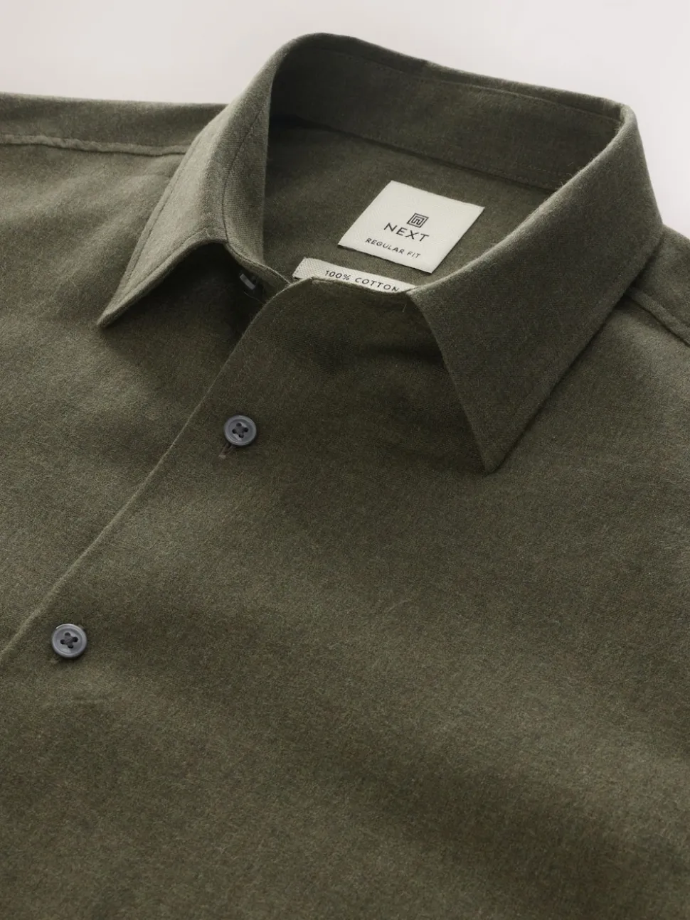 Olive Green Long Sleeve Soft Touch Smart Shirt
