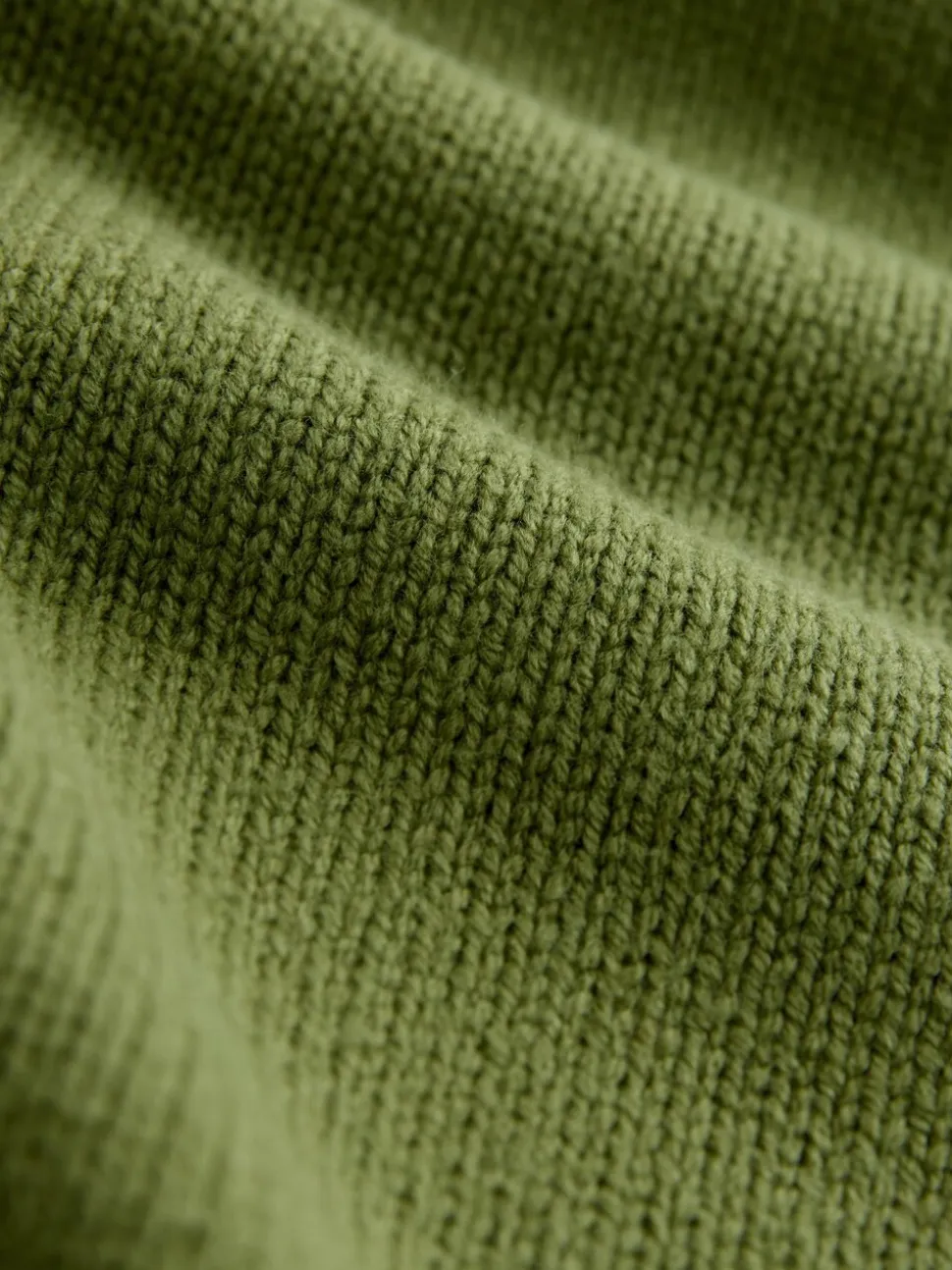 Olive Green Regular Fit Cotton Rich Cable Quarter Zip Neck Jumper
