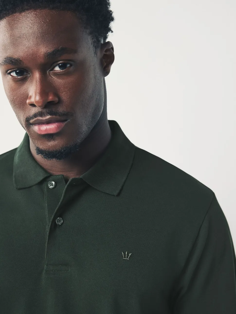 Olive Green Regular Fit Long Sleeve Pique Polo Shirt